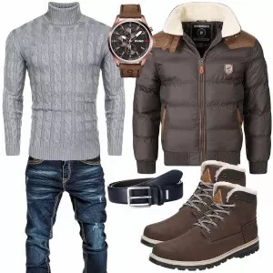 Winter Outfits Männer Komplettoutfit