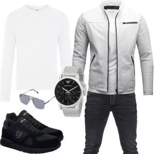 Frühlings Outfits Lederjacke Cooles Outfits