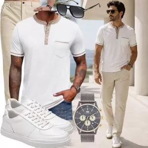 Sommer Outfits Sommer Chic Herren in Sandfarben