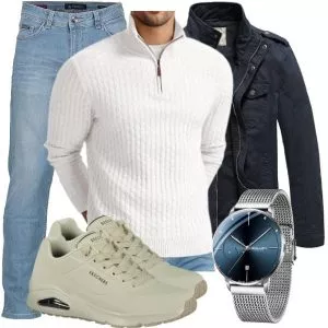 Casual Outfits Herren Herbst Outfit mit Lederloafern