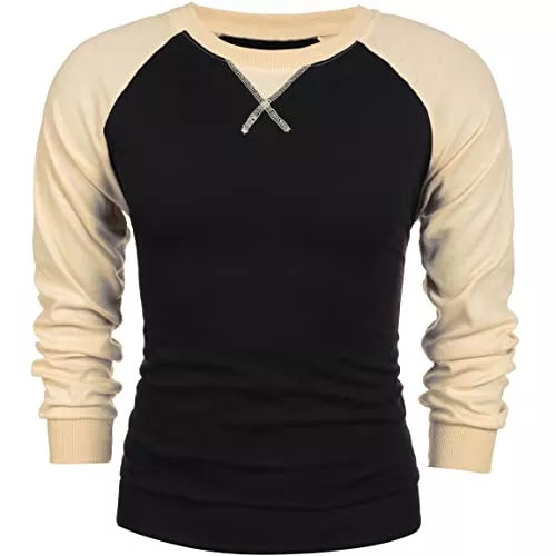COOFANDY Langarmshirts COOFANDY Herren T-Shirt aus Baumwollraglan mit Langarm,schmal geschnitten