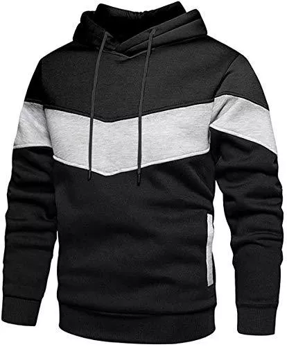 Rave on Friday Kapuzenpullover Rave on Friday Unisex Hoodie Patchwork Fleece Pullover Langarm Farbblock Sweatshirt Sport Outwear Hoody Casual Tops mit Tasche für Herren