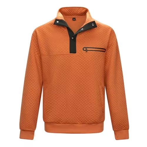 MANLUODANNI Pullover & Strickmode MANLUODANNI Pullover Herren Langarmshirt Herren Sweatshirt Longsleeve mit Taschen Klassisch Pullover Karierten Jacquard Sweatshirt