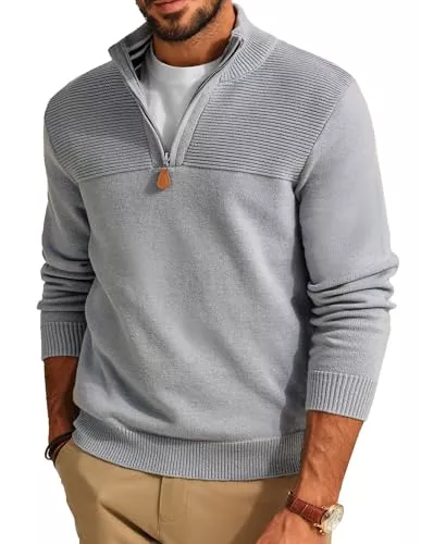 PaulJones Pullover & Strickmode PaulJones Strickpullover Herren Troyer Pullover mit Reissverschluss und Stehkragen Arbeitspullover