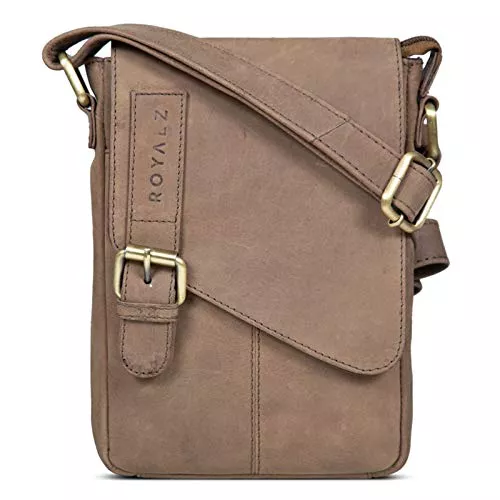 ROYALZ Taschen & Rucksäcke ROYALZ 'Louisiana' Leder Umhängetasche Klein für Männer Herren Ledertasche Mini Seitentasche Vintage Look Tasche zum Umhängen