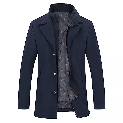 YOUTHUP Mäntel YOUTHUP Herren Mantel mit Steppweste Winter Wollmantel Wolle Freizeit Dicker Übergangsmantel Outdoor Wintermantel