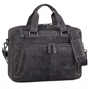 ROYALZ Taschen & Rucksäcke ROYALZ 'Chicago' Leder Umhängetasche Herren Laptoptasche 15,6 Zoll Messenger Bag Ledertasche groß Aktentasche Vintage Businesstasche für Männer Echtleder
