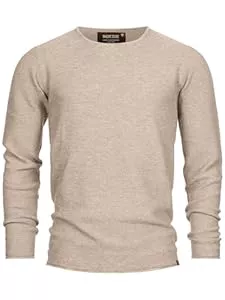 Indicode Pullover & Strickmode Indicode Herren Loakim Klassischer Strickpullover meliert mit Rundhalsausschnitt | Pullover Herrenpullover Pulli für Herren Knit Crew Neck