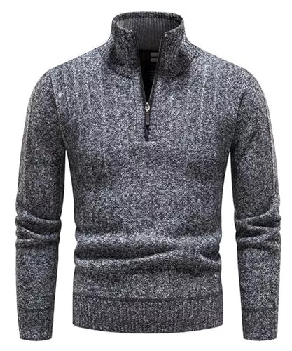 OlyljpinZ Pullover & Strickmode OlyljpinZ Herren Fleece Pullover mit Viertelreißverschluss Turtleneck Pullover Langarm Leichter Arbeitspullover Bequem Weich Warmer Winter Sweater Rollkragen 1/4 Zip Pullover