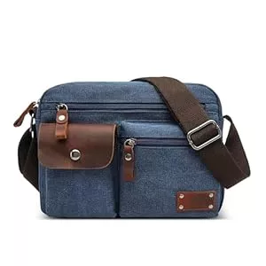VARLIVOO Taschen & Rucksäcke VARLIVOO Umhängetasche Herren Vintage Kuriertasche mit Verstellbarem Schultergurt Tagesrucksack Messenger Bag für Arbeit Schule Reisen Leinwand