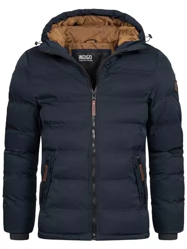 Indicode Jacken Indicode Herren Nemos Steppjacke mit Kapuze | Herrenjacke Winterjacke Freizeitjacke Männer