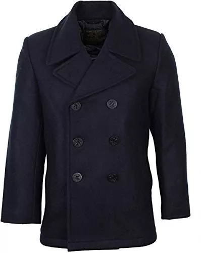 Mil-Tec Mäntel Mil-Tec Herren Jacke 10581000, Zweireihig geknöpft, Steppfutter, 2 Schubtaschen, Innentaschen, Wasserresistent, Navy, L