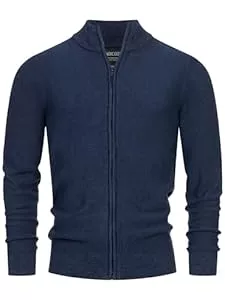 Indicode Pullover & Strickmode Indicode Herren INWestmoon Strickjacke mit Stehkragen | Fein-Strick Cardigan aus 100% Baumwolle