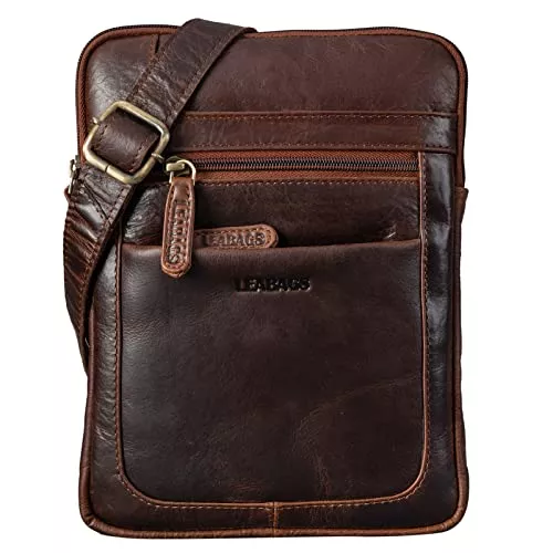 LEABAGS Taschen & Rucksäcke LEABAGS Leder Umhängetasche Herren & Damen I Messenger Bag mit Schultergurt I Schultertasche I Arbeitstasche I Tragetasche I Handtasche I Echtleder Tasche