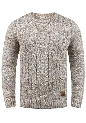 Solid Pullover & Strickmode Solid SDPhilemon Herren Pullover Strickpullover Grobstrick Pullover mit Zopfstrick Rundhalsausschnitt 100% Baumwolle Regular fit