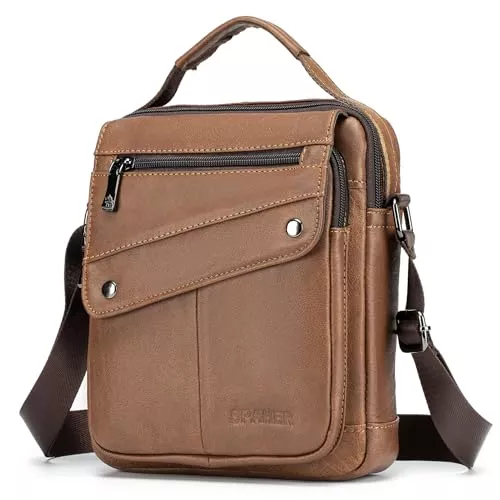 SPAHER Taschen & Rucksäcke SPAHER Herren Tasche Herrentasche Zum Umhängen Herren Umhängetasche Männer Umhängetasche Männer Taschen Handtasche Herren Klein Leder Schultertasche Handgelenktasche Handytasche Gürteltasche