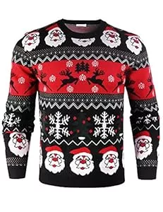 iClosam Pullover & Strickmode iClosam Herren Weihnachtspullover Sweater Christmas Pullover Rundhals Warme Strickpulli für Weihnachten