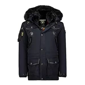 Geographical Norway Jacken Geographical Norway Acrobate Men - Warmer Parka Mann Herbst Winter - Breiter Mantel Wasserabweisend Wasserabweisend Kapuze - Warme Jacke Windbreaker Männer - Ideal Geschenk