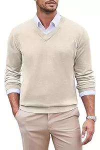 COOFANDY Pullover & Strickmode COOFANDY Herren Pullover V Ausschnitt Strickpullover Langarm V Neck Sweater Pulli Leichter Business Pullover Slim Fit Winter Pullover