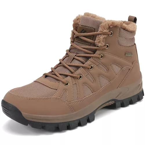 FLARUT Stiefel FLARUT Herren Winterstiefel Warm Gefüttert Wanderstiefel Schneestiefel Trekking Stiefel Schuhe Winterschuhe Wanderschuhe Schneeschuhe Outdoor