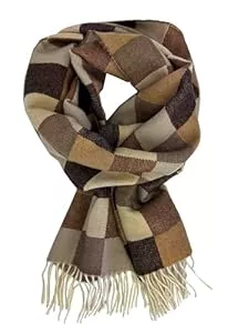Rotfuchs Schals & Tücher Wollschal Herrenschal Winterschal Karo in braun beige aus 100% Wolle Made in Germany