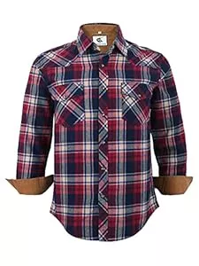 Coevals Club Hemden Coevals Club Herren Flanellhemd Langarm Kariertes Druckknöpfe Baumwolle mit Tasche Normale Passform Freizeithemd