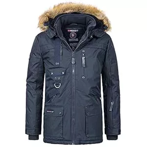 Geographical Norway Jacken Geographical Norway Herren Winterparka Luxus Winterjacke mit Kapuze – Gefütterter Warmer Parka - Outdoor SKI Snowboard Kapuzenparka