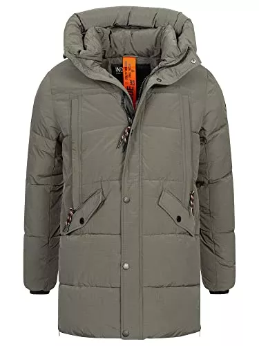Indicode Mäntel Indicode Herren Kasper Herrenparka mit Kapuze in Daunenjacken-Optik | Wintermantel für Männer