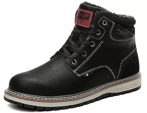 ARRIGO BELLO Jacken ARRIGO BELLO Winterschuhe Herren Winterstiefel Gefüttert Stiefel Boots Stiefeletten Leder Rutschfeste Warme Arbeitsschuhe Trekking Wanderschuhe 41-46