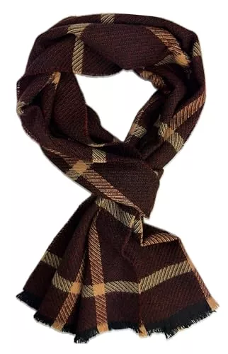 Rotfuchs Schals & Tücher Wollschal Herrenschal Winterschal warm angenehm weich Wolle Karo in braun Made in Germany