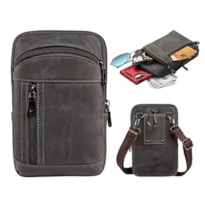 hengwin Taschen & Rucksäcke hengwin Herren Schultertaschen Leder, Kleine Handytasche Männer Gürteltasche Vertikale Handtasche Hüfttasche