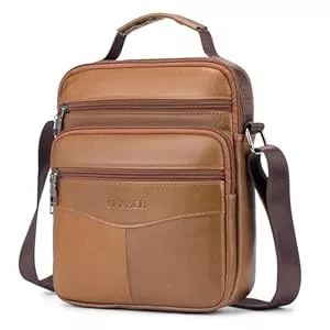 SPAHER Taschen & Rucksäcke SPAHER Groß Herrentasche Leder Tasche Umhängetasche IPAD Handgelenktasche Schultertasche Business Männer Aktentaschen Handtaschen Rucksack Crossbody Sling Reisetasche für Arbeit Reise Alltagsleben