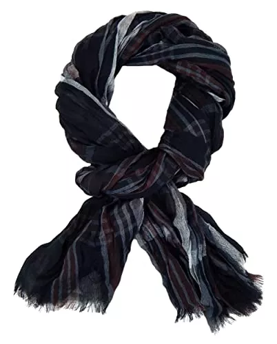 Ella Jonte Schals & Tücher Ella Jonte Herrenschal Blau Schwarz Rot oder Grau Viskose gestreift Herren Schal Tuch