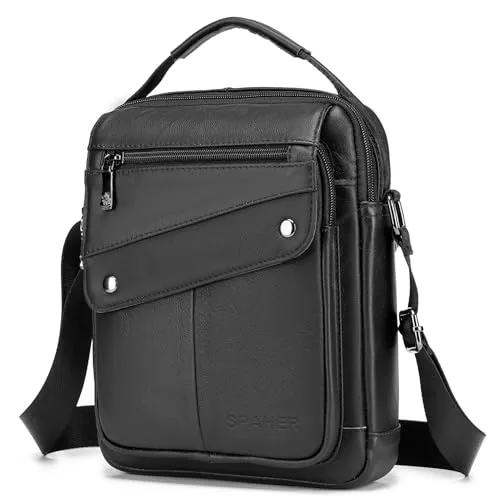 SPAHER Taschen & Rucksäcke SPAHER Herren Tasche Herrentasche Zum Umhängen Herren Umhängetasche Männer Umhängetasche Männer Taschen Handtasche Herren Klein Leder Schultertasche Handgelenktasche Handytasche Gürteltasche
