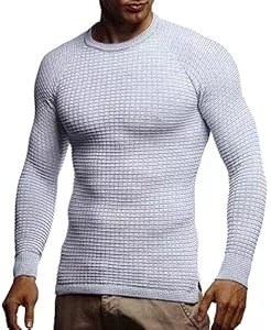 Leif Nelson Pullover & Strickmode Leif Nelson Strickpullover Herren Rundhals - Dünner Männer Strick Pullover für Winter & Sommer - Coole Crewneck Männer Pullover mit Rundkragen