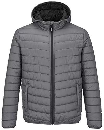 Outdoor Ventures Jacken Outdoor Ventures Herren-Pufferjacke Leichte Wasserdichte Kapuzenjacke Isolierter Puffmantel Verstaubare Winterjacke für Herren mit Taschen Zum Wandern Camping Reisen
