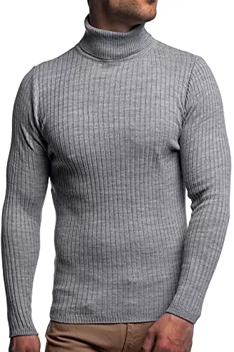 Karl´s People Pullover & Strickmode Karl´s People Herren Rollkragen-Pullover Herren Rolli S-5 XL • Rollkragenpullover für Herren mit Streifenmuster • Angenehmer Pullover Herren Langarm K-107