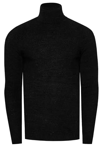 R-Neal Pullover & Strickmode R-Neal Herren Fein-Strick Rollkragen-Pullover in Hochwertigen Aufmachung Business Pullover Steh-Kragen Pulli 351