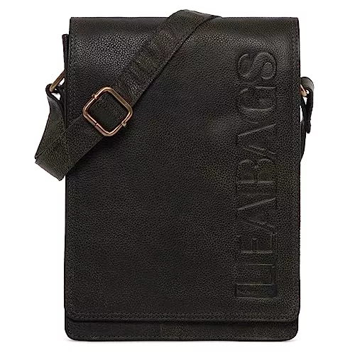 LEABAGS Taschen & Rucksäcke LEABAGS Leder Umhängetasche Herren &amp; Damen I Messenger Bag mit Schultergurt I Schultertasche I Arbeitstasche I Tragetasche I Handtasche I Echtleder Tasche