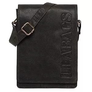 LEABAGS Taschen & Rucksäcke LEABAGS Leder Umhängetasche Herren &amp; Damen I Messenger Bag mit Schultergurt I Schultertasche I Arbeitstasche I Tragetasche I Handtasche I Echtleder Tasche
