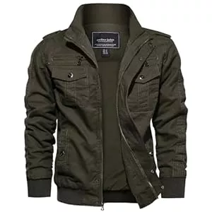 EKLENTSON Jacken EKLENTSON Herren Übergangsjacke Frühling Cargo Jacke Arbeitsjacke mit Vielen Taschen