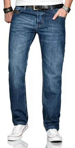 ALESSANDRO SALVARINI Jeans ALESSANDRO SALVARINI Herren Jeans Comfort Fit gerades Bein Komfort-Jeans Denim Jeanshose