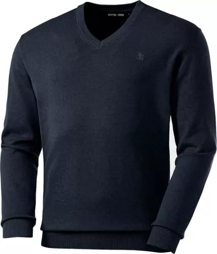 Otto Kern Pullover & Strickmode Otto Kern Pullover Herren mit V-Ausschnitt, Strickpullover aus 100% Baumwolle, Bequemes Sweatshirt in Regular-Fit Passform, Gr. M – 3XL