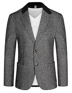 PaulJones Blazer PaulJones Sakko Herren Vintage Wollmischung Blazer mit Reverskragen Tweed Sakko 2 Knöpfe Regular fit