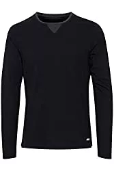 Blend Langarmshirts Blend Leonas Herren Longsleeve Langarmshirt Shirt mit Rundhals-Ausschnitt und Double Layer V-Neck Look