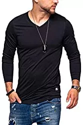 JACK &amp; JONES Langarmshirts JACK &amp; JONES Herren Langarmshirt Infinity Longshirt V-Neck T-Shirt Casual Basic