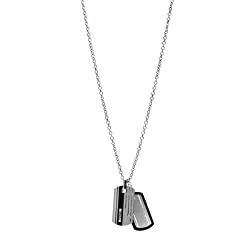 Fossil Schmuck Fossil Herren Halskette mit silberfarbenem Anhänger