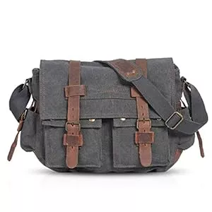 FANDARE Taschen & Rucksäcke FANDARE Unisex Umhängetasche Schultertasche Segeltuch Laptoprucksäcke für 14 Zoll Laptop Kuriertasche Herren Damen Crossbody Messenger Bag Reise Schule Hochschule Arbeit Outdoor Schulranzen Hellbraun