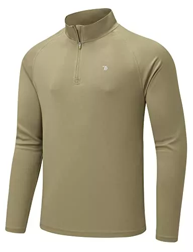 donhobo Langarmshirts donhobo Herren Sportshirt Langarm UV Schutz Shirts 1/4 Zip Atmungsaktiv Schnelltrocknende Rash Guard T-Shirts Outdoor Angeln Laufen Wandern Funktionsshirt