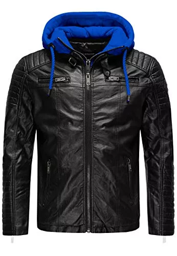 Redbridge Jacken Robuste Lederjacke Kunstleder Bikerjacke mit abnehmbarer Kapuze